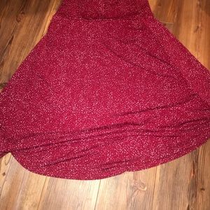 Lularoe red azure skirt with white dots